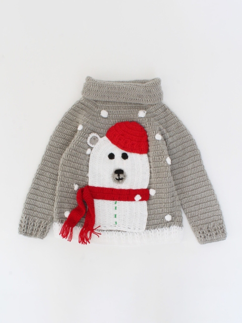 

Woonie Unisex Kids Grey & Red Pullover