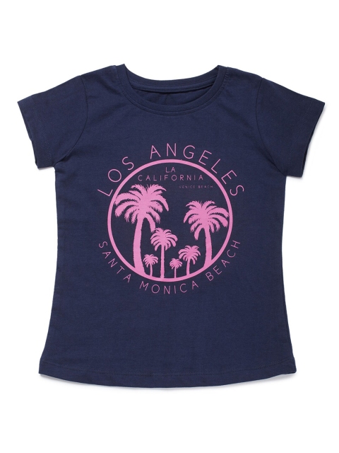 

R&B Girls Navy Blue Typographic Printed T-shirt