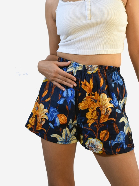 

wHAT'S DOwn Women Blue & Orange Printed Lounge Shorts