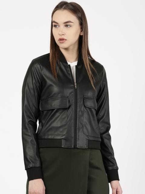 

ether Women Black Solid Bomber