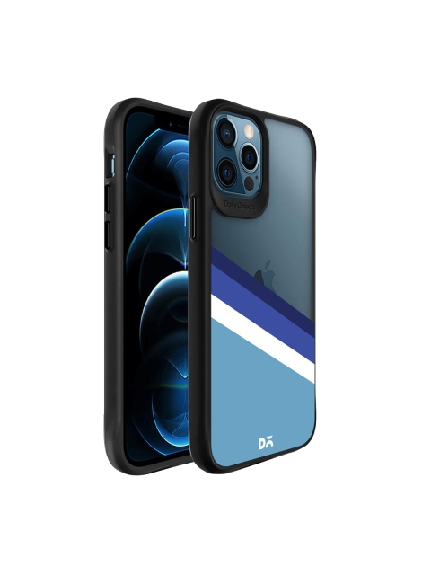 

DailyObjects Transparent & Blue Printed Hybrid Clear Case Cover For iPhone 12 Pro