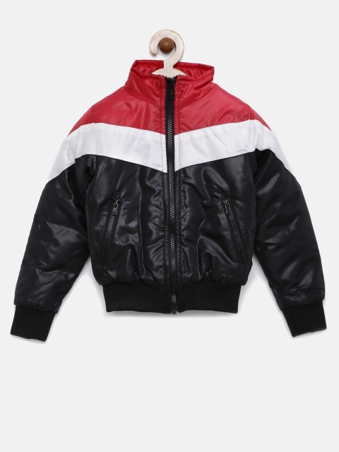 

YK Boys Black & Red Colourblocked Bomber Jacket