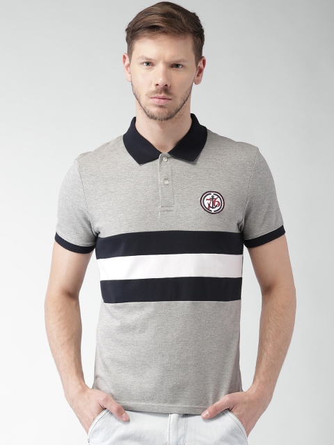 

Celio Men Grey Melange Solid Polo T-Shirt