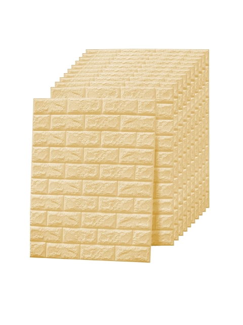 

Tormeti 15 Pcs Yellow Brick Self-adhesive Waterproof Wallpaper