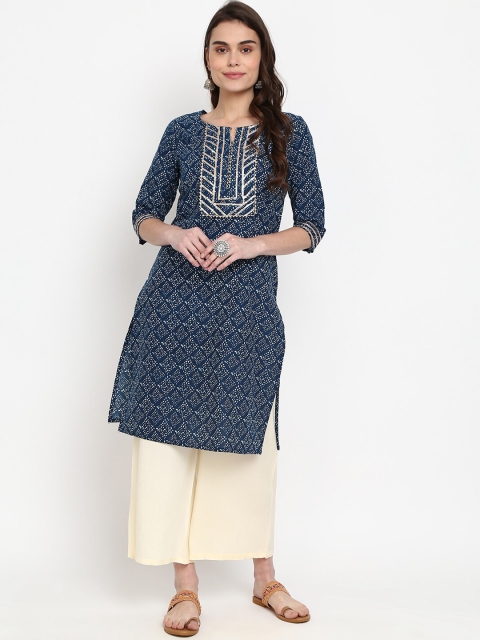 

V-Mart Women Blue Ethnic Motifs Printed Kurta
