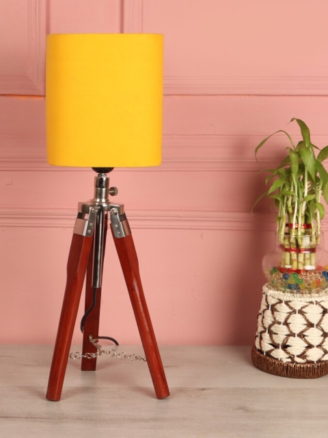 

BEVERLY STUDIO Yellow Solid Drum Shade Mini Tripod Table Lamp