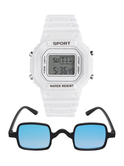

Fantasy World Kids White & Blue Solid Watch & Sunglass Gift Set
