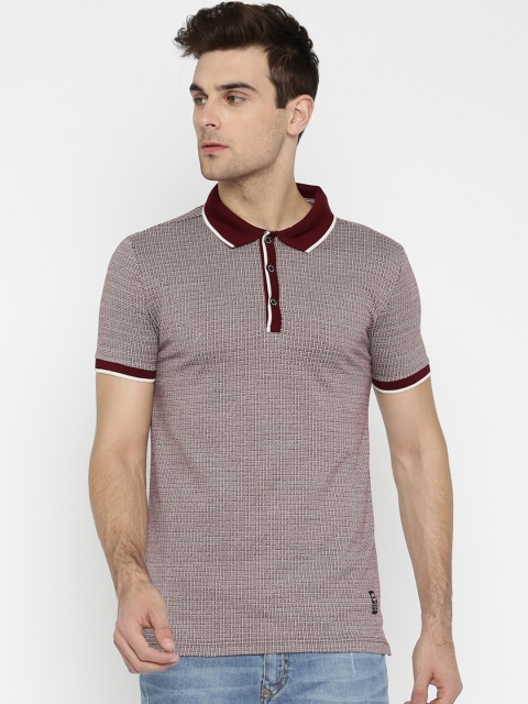 

Status Quo Men Maroon Self-Design Polo Collar T-shirt