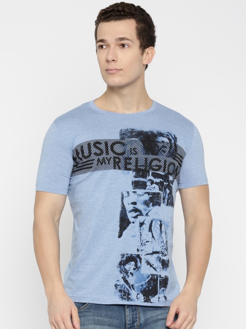 

Status Quo Men Blue Printed T-shirt