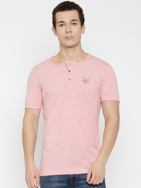 

Status Quo Men Pink Henley T-shirt