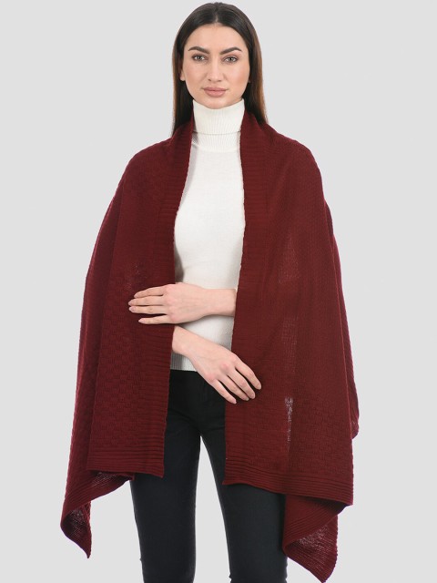 

PORTOBELLO Women Maroon Woven Design Shawl