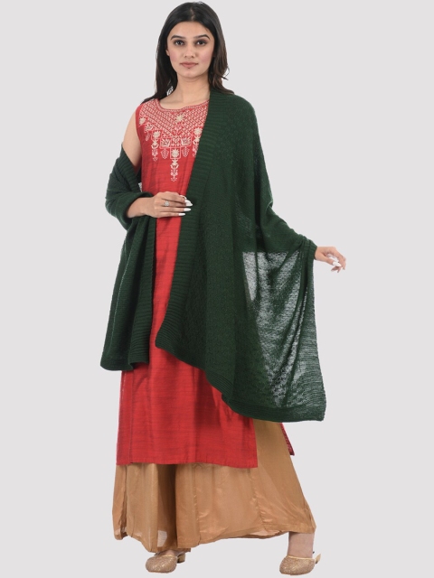 

PORTOBELLO Women Green Woven Design Shawl