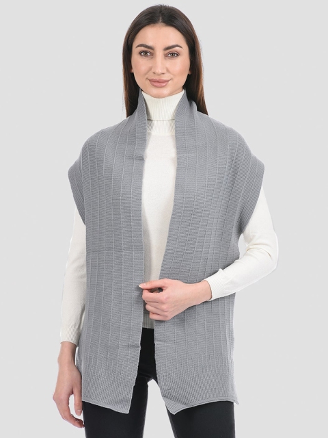 

PORTOBELLO Women Grey Solid Woven Design Woolen Mufflers