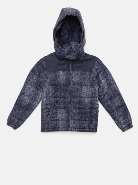 

YK Boys Navy Blue Printed Tailored Jacket