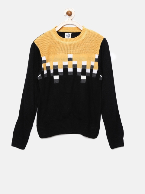 

YK Boys Yellow & Black Patterned Pullover