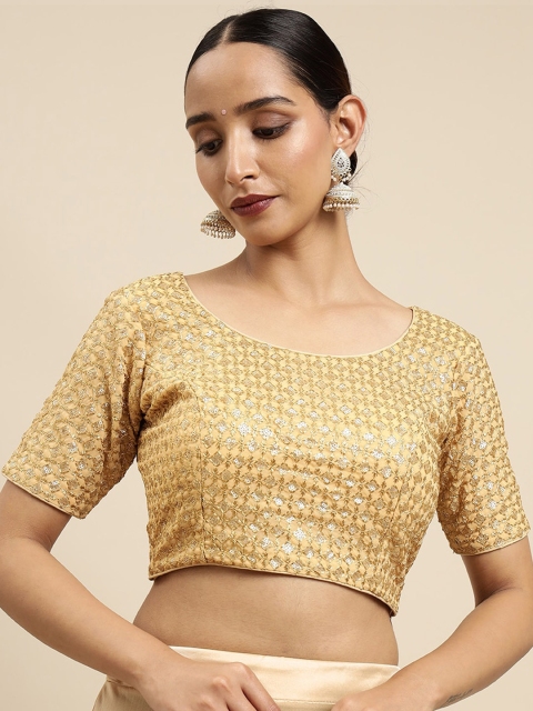

MIMOSA Gold Embroidered Readymade Blouse