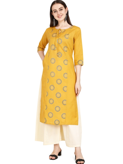 

RGHT Women Yellow Ethnic Motifs Printed Kurta