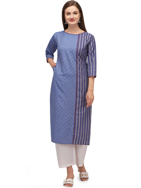 

RGHT Women Blue Ethnic Motifs Printed Kurta