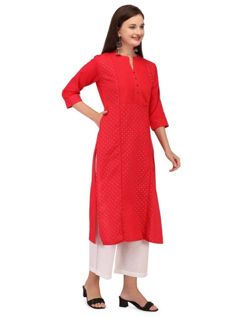 

RGHT Women Red Geometric Printed Kurta