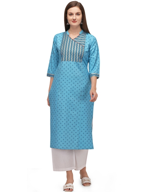 

RGHT Women Blue Geometric Printed Kurta