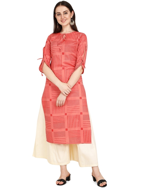 

RGHT Women Pink Geometric Printed Kurta