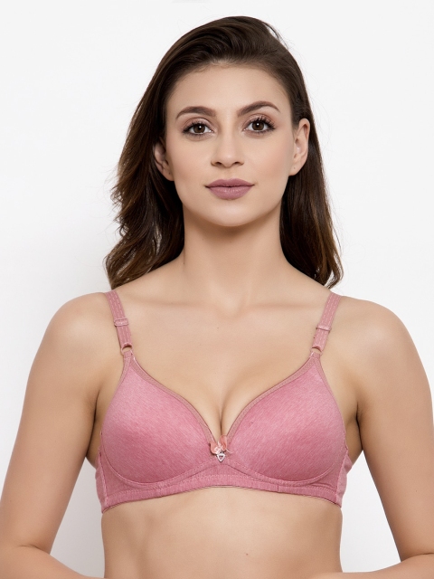 

Friskers Mauve Solid Padded Push Up & Non-Wired Bra