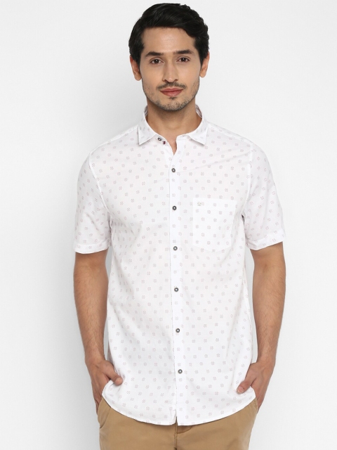 

Turtle Men White Slim Fit Printed Casual Shirt