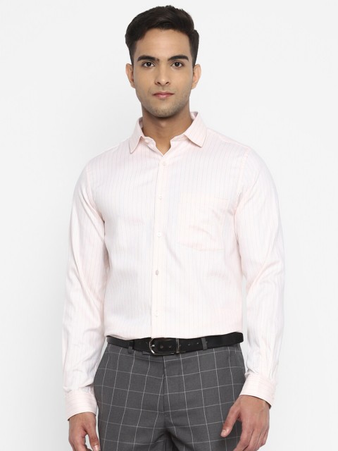 

Turtle Men Pink Slim Fit Grid Tattersall Checks Striped Casual Shirt
