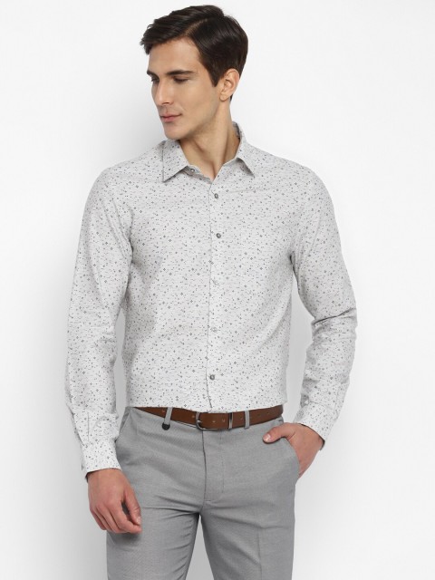 

Turtle Men Grey Slim Fit Printed Casual Shirt