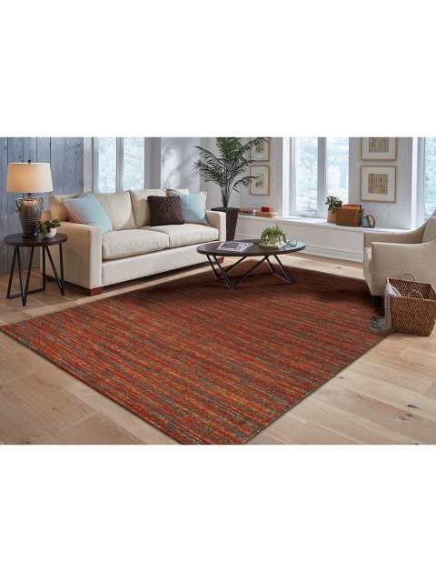 

Ddecor Orange Striped Contemporary Carpet