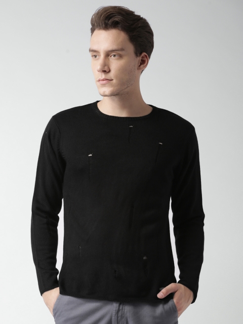 

Mast & Harbour Men Black Solid Sweater