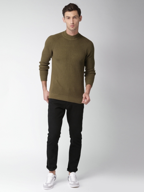 

Mast & Harbour Men Brown Striped Pullover