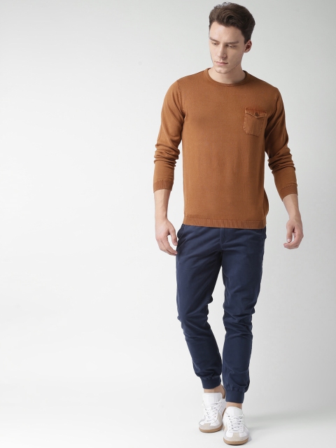 

Mast & Harbour Men Brown Solid Pullover