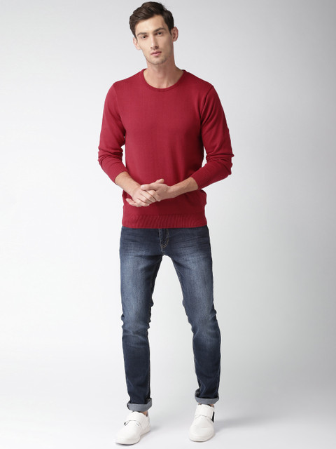 

Mast & Harbour Men Red Solid Pullover
