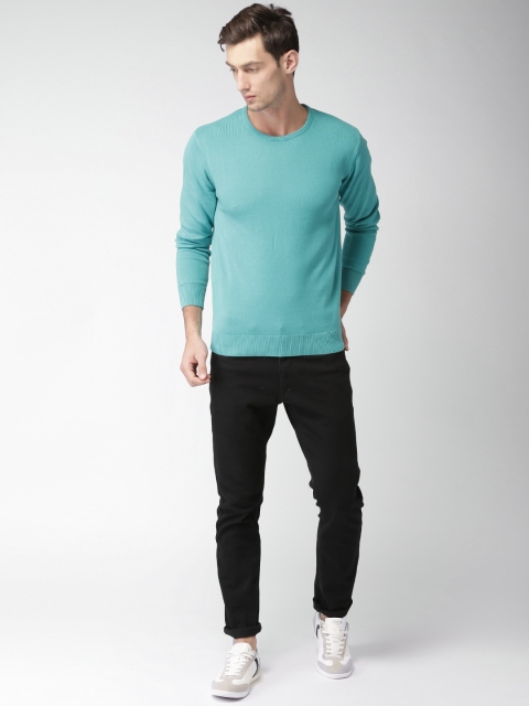 

Mast & Harbour Men Blue Solid Pullover