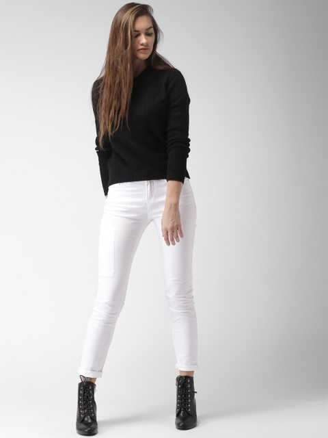 

Mast & Harbour Women Black Self Design Pullover