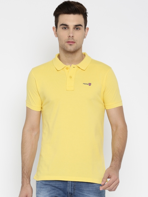 

Pepe Jeans Men Yellow Solid Polo T-shirt