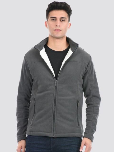 

LONDON FOG Men Grey Mock Collar Sweatshirt