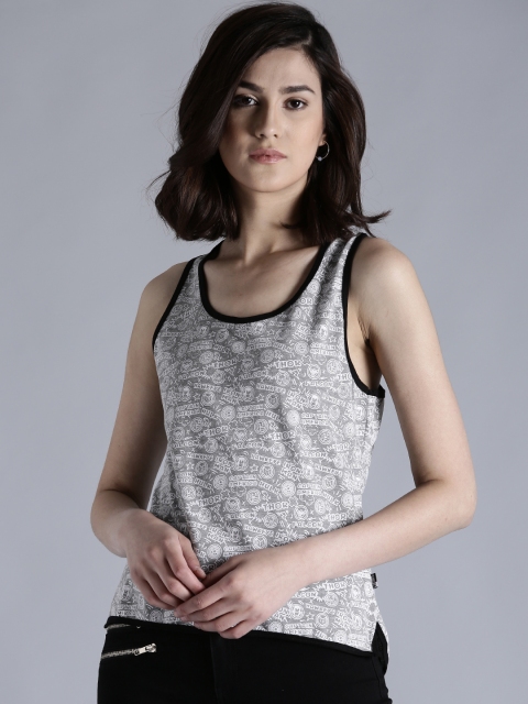 

Kook N Keech Marvel Women Grey Melange Printed Tank Top