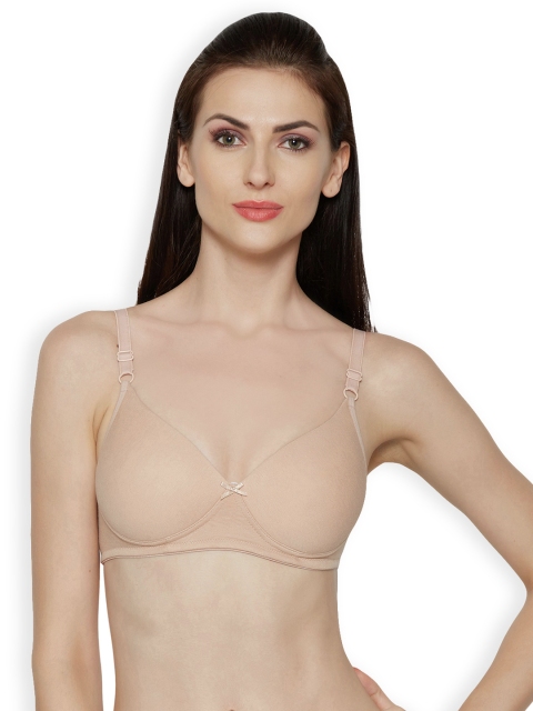 

Inner Sense Beige Solid Non-Wired Lightly Padded Sustainable T-shirt Bra