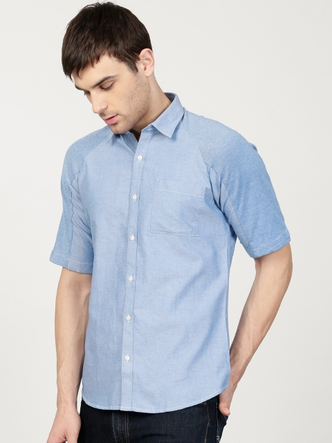 

ether Men Blue Slim Fit Solid Slim Fit Casual Shirt