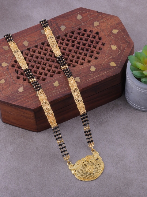 

Brandsoon Gold-Plated & Black Beaded Mangalsutra