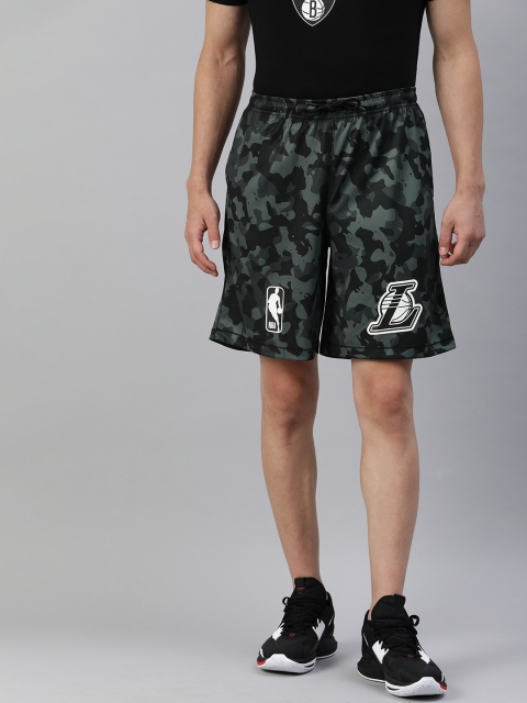 

NBA Men Black Los Angeles Lakers Camouflage Printed Loose Fit Basketball Shorts