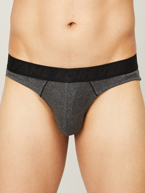 

Fame Forever by Lifestyle Men Grey Solid Cotton Basic Briefs