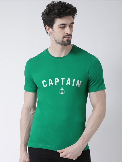 

Friskers Men Green Typography Printed Applique T-shirt