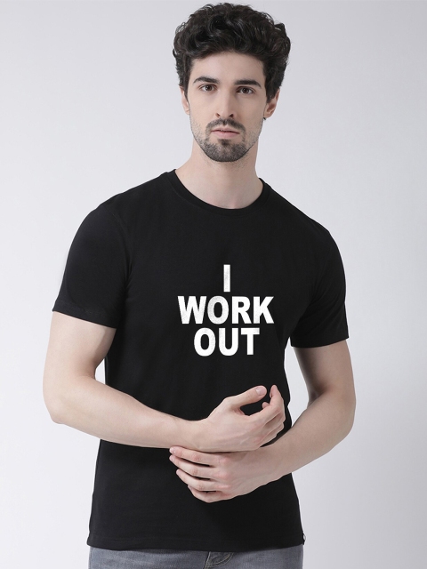 

Friskers Men Black Typography Printed Applique T-shirt