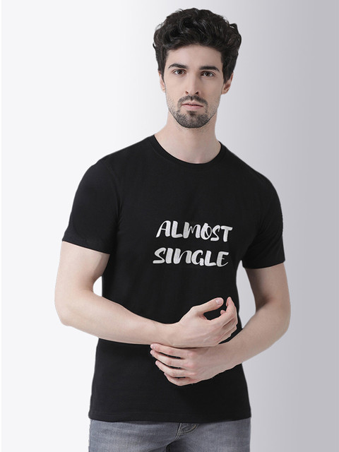 

Friskers Men Black Typography Printed T-shirt