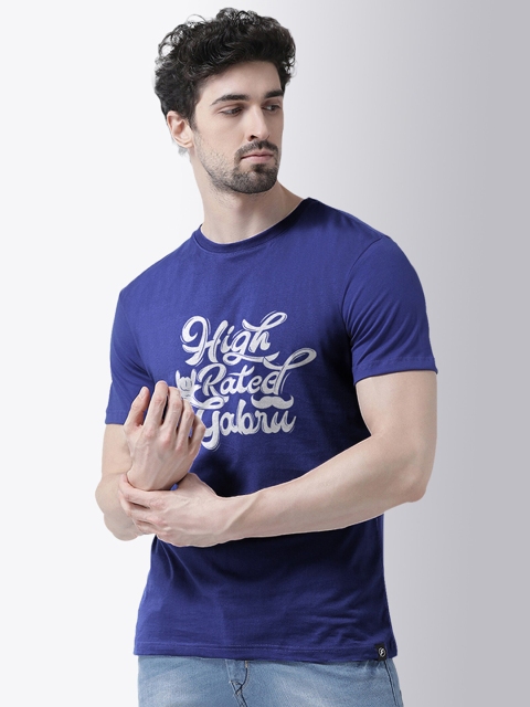 

Friskers Men Blue Floral Printed T-shirt