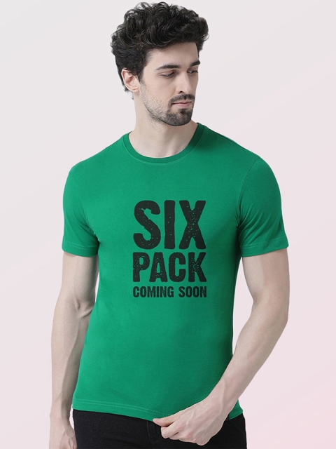 

Friskers Men Green Typography Printed Applique T-shirt