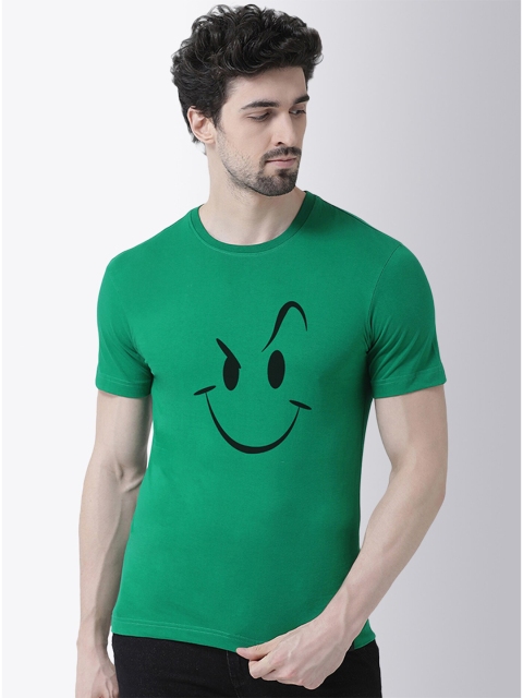

Friskers Men Green Printed Raw Edge T-shirt